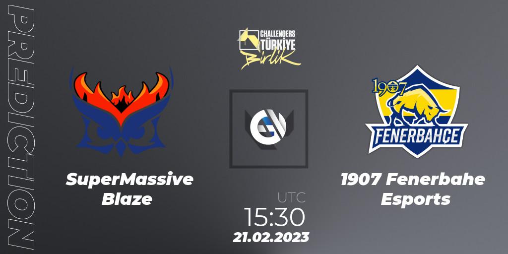 SuperMassive Blaze - 1907 Fenerbahçe Esports: прогноз. 21.02.2023 at 15:00, VALORANT, VALORANT Challengers 2023 Turkey: Birlik Split 1