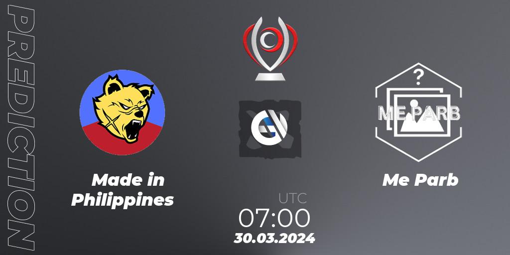 Made in Philippines - Me Parb: прогноз. 30.03.24, Dota 2, Opus League