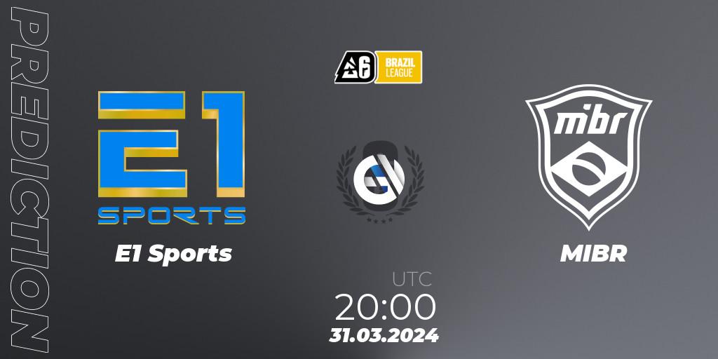 E1 Sports - MIBR: прогноз. 31.03.24, Rainbow Six, Brazil League 2024 - Stage 1