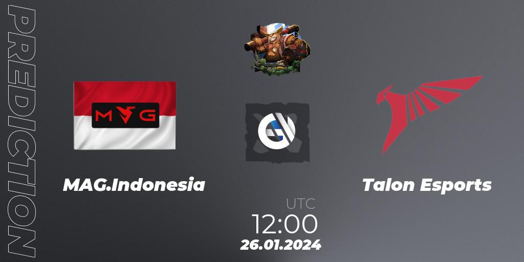 MAG.Indonesia - Talon Esports: прогноз. 26.01.2024 at 12:00, Dota 2, ESL One Birmingham 2024: Southeast Asia Closed Qualifier
