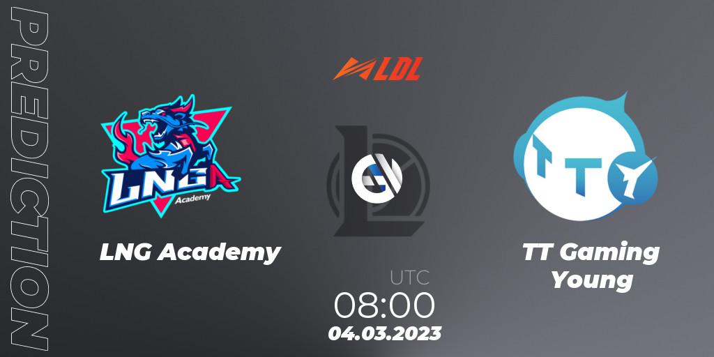 LNG Academy - TT Gaming Young: прогноз. 04.03.2023 at 09:00, LoL, LDL 2023 - Regular Season