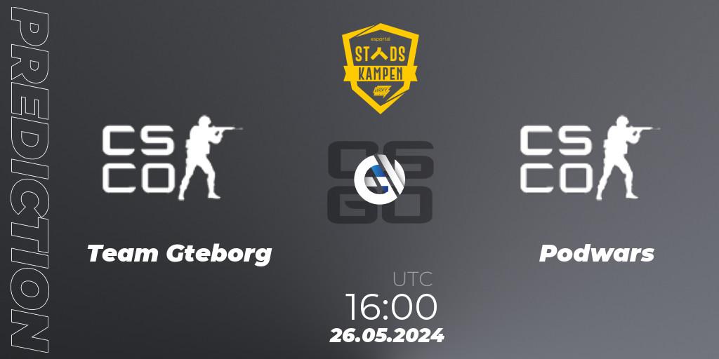 Team Göteborg - Podwars: прогноз. 26.05.2024 at 16:00, Counter-Strike (CS2), LuckyCasino Stadskampen