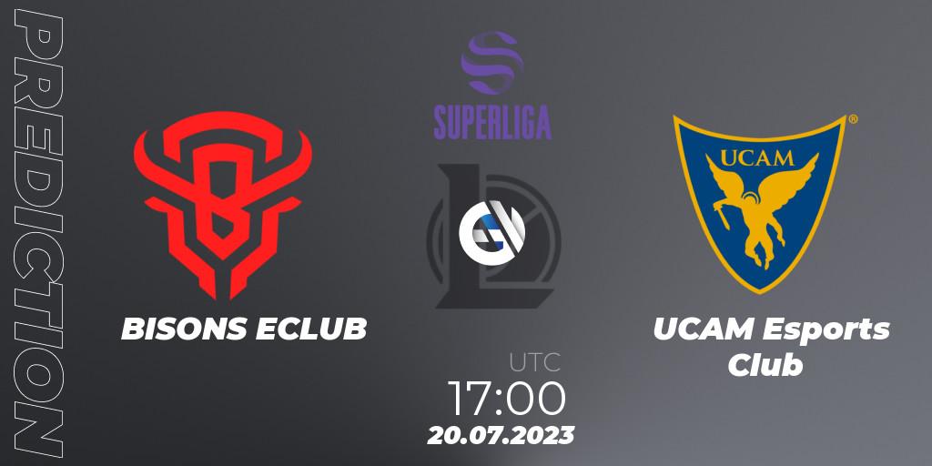 BISONS ECLUB - UCAM Esports Club: прогноз. 20.07.2023 at 17:00, LoL, Superliga Summer 2023 - Group Stage
