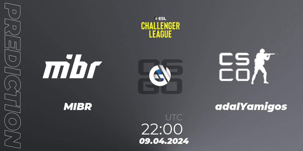 MIBR - adalYamigos: прогноз. 09.04.2024 at 22:00, Counter-Strike (CS2), ESL Challenger League Season 47: South America