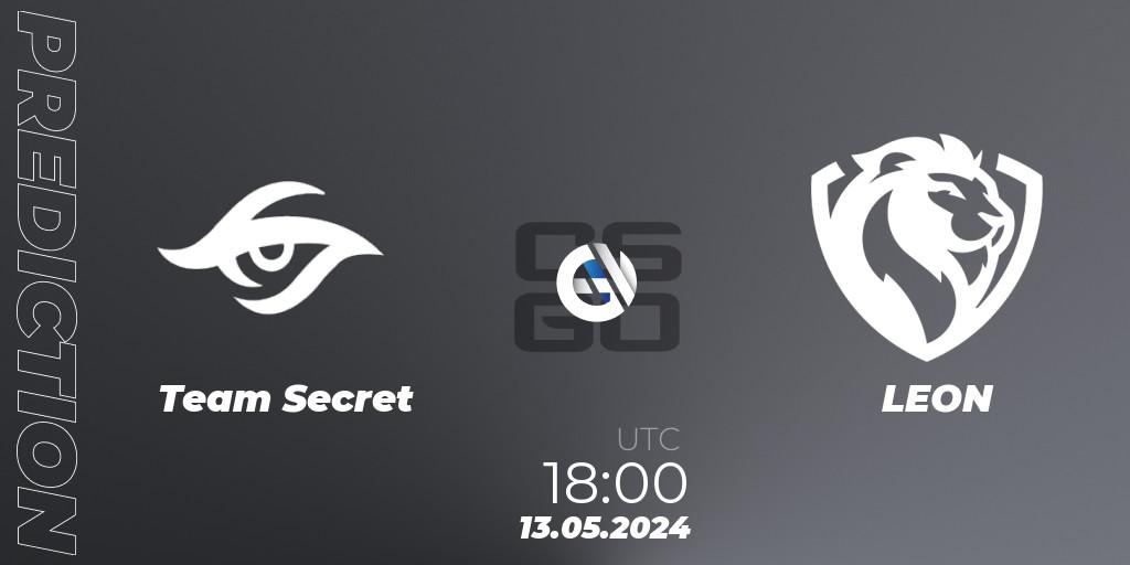 Team Secret - LEON: прогноз. 13.05.2024 at 19:00, Counter-Strike (CS2), CCT Season 2 Europe Series 4 Closed Qualifier
