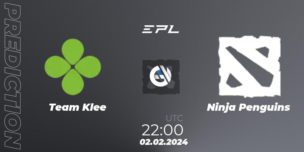 Team Klee - Ninja Penguins: прогноз. 02.02.2024 at 22:42, Dota 2, European Pro League Season 16