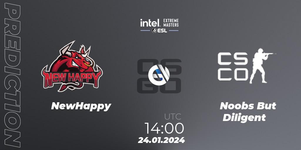 NewHappy - Noobs But Diligent: прогноз. 24.01.24, CS2 (CS:GO), Intel Extreme Masters China 2024: Asian Open Qualifier #2