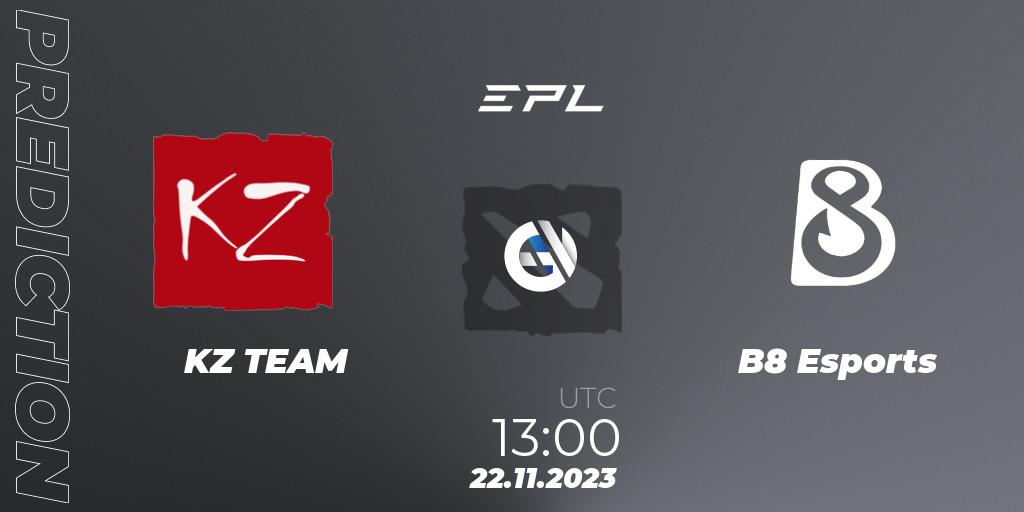 KZ TEAM - B8 Esports: прогноз. 22.11.2023 at 14:00, Dota 2, European Pro League Season 14