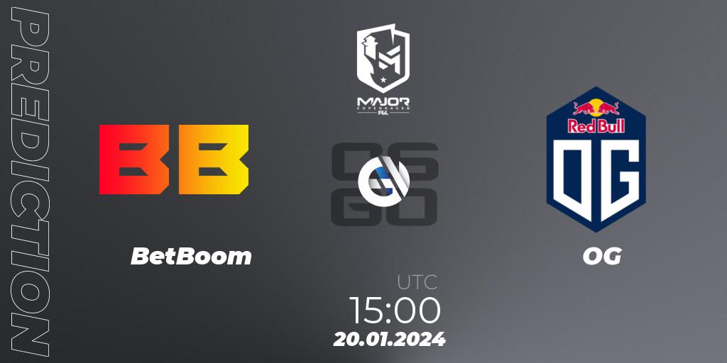 BetBoom - OG: прогноз. 20.01.2024 at 15:00, Counter-Strike (CS2), PGL CS2 Major Copenhagen 2024 Europe RMR Closed Qualifier