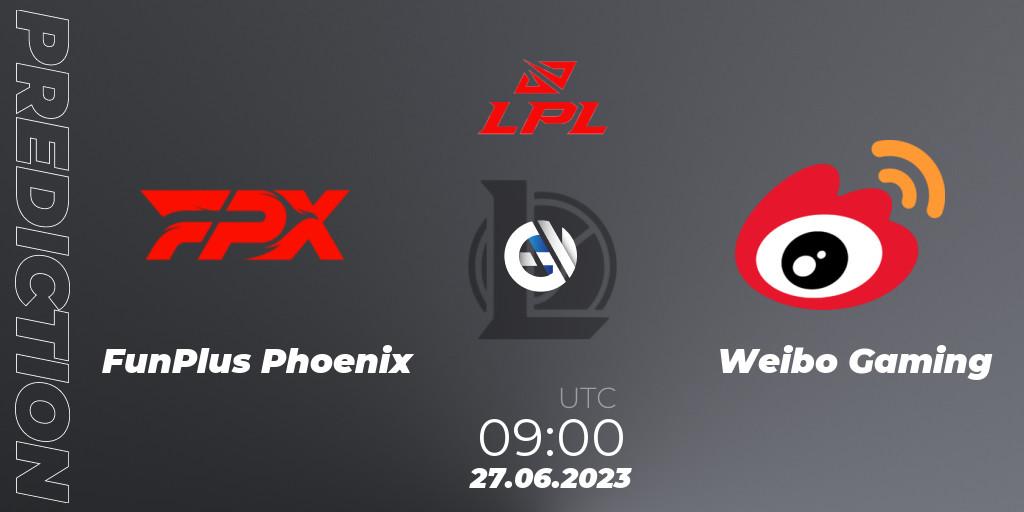 FunPlus Phoenix - Weibo Gaming: прогноз. 27.06.2023 at 09:00, LoL, LPL Summer 2023 Regular Season