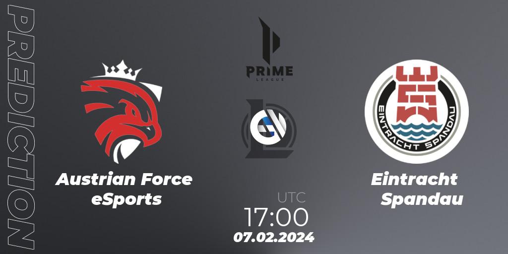 Austrian Force eSports - Eintracht Spandau: прогноз. 07.02.2024 at 17:00, LoL, Prime League Spring 2024 - Group Stage