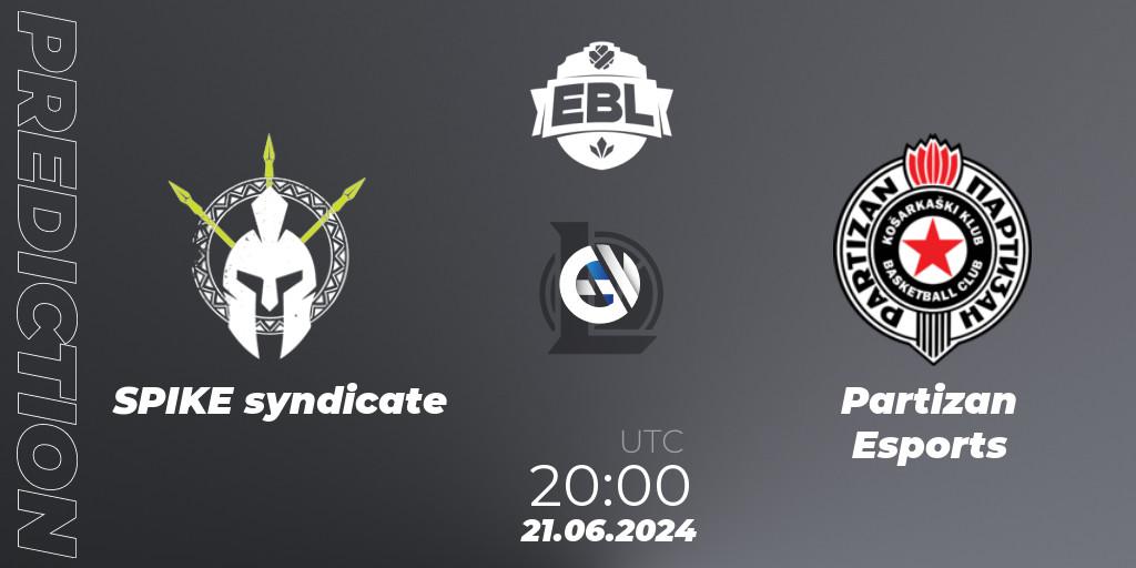 SPIKE syndicate - Partizan Esports: прогноз. 21.06.2024 at 20:00, LoL, Esports Balkan League Season 15