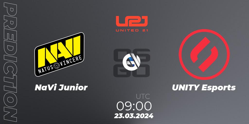 NaVi Junior - UNITY Esports: прогноз. 23.03.2024 at 09:00, Counter-Strike (CS2), United21 Season 13
