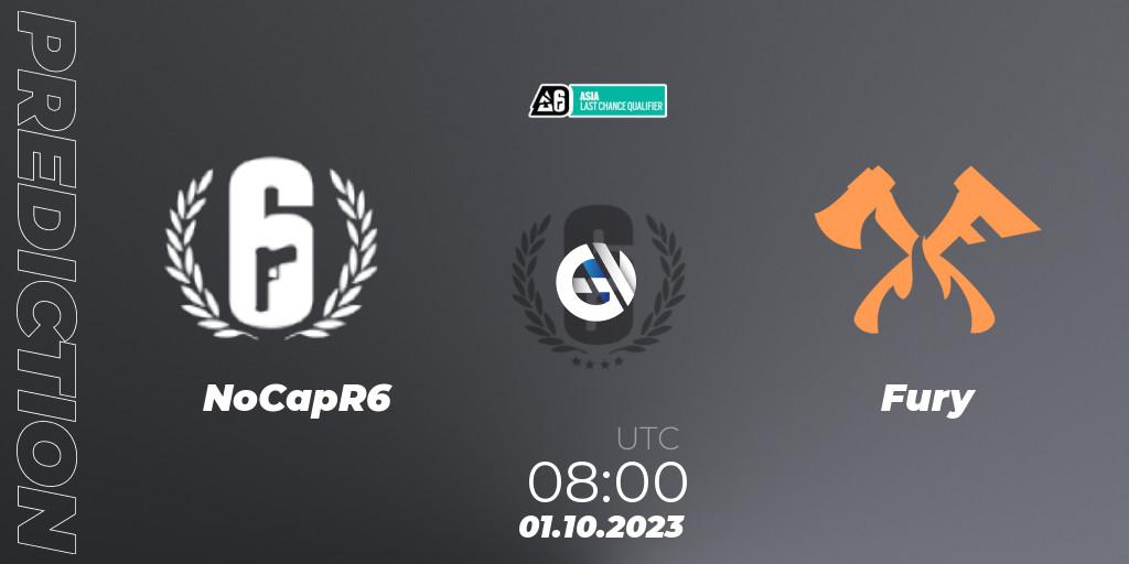 NoCapR6 - Fury: прогноз. 01.10.2023 at 08:00, Rainbow Six, Asia League 2023 - Stage 2 - Last Chance Qualifiers