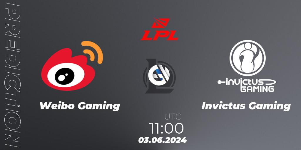 Weibo Gaming - Invictus Gaming: прогноз. 03.06.2024 at 11:00, LoL, LPL 2024 Summer - Group Stage