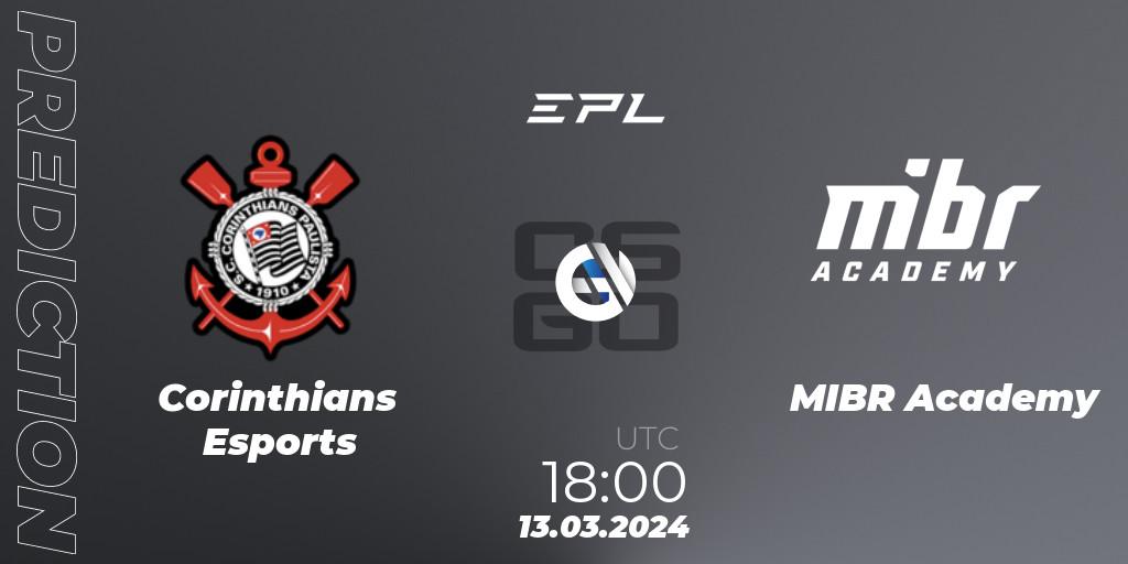 Corinthians Esports - MIBR Academy: прогноз. 13.03.24, CS2 (CS:GO), EPL World Series: Americas Season 7