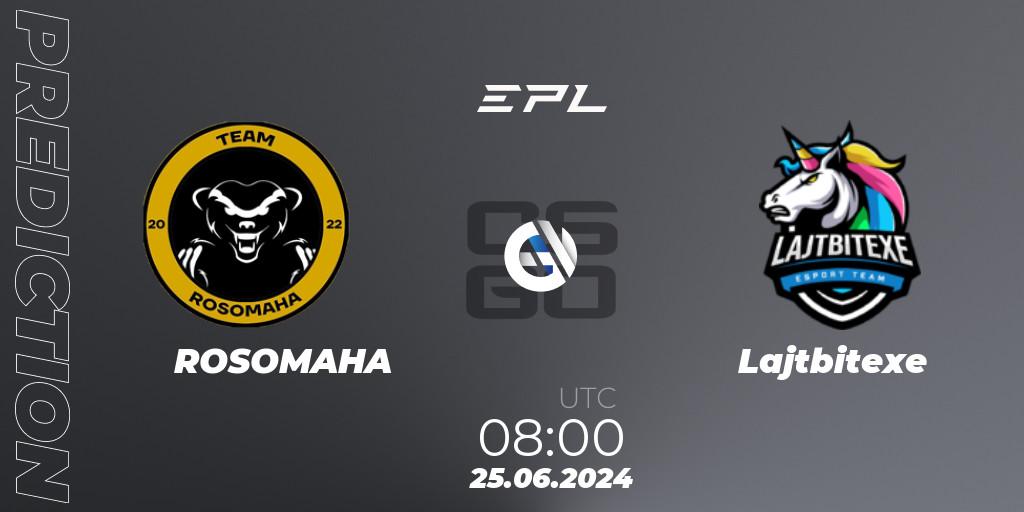 ROSOMAHA - Lajtbitexe: прогноз. 25.06.2024 at 08:00, Counter-Strike (CS2), European Pro League Season 18: Division 2