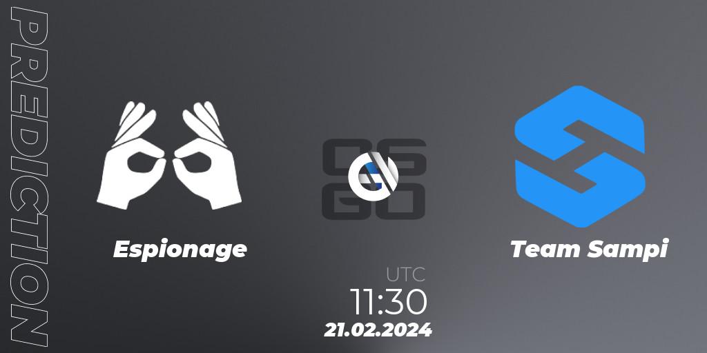 Espionage - Team Sampi: прогноз. 21.02.2024 at 12:15, Counter-Strike (CS2), European Pro League Season 15: Division 2