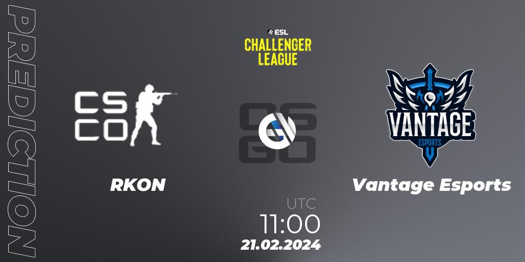 RKON - Vantage Esports: прогноз. 27.02.2024 at 10:00, Counter-Strike (CS2), ESL Challenger League Season 47: Oceania