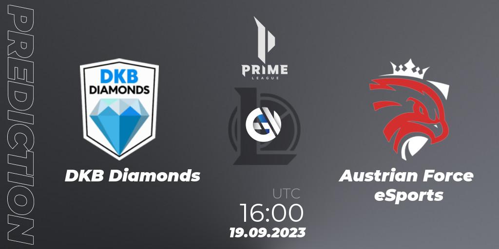 DKB Diamonds - Austrian Force eSports: прогноз. 19.09.2023 at 16:00, LoL, Prime League 2024 - Promotion Tournament