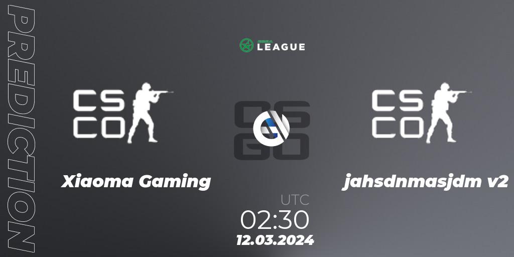 Xiaoma Gaming - jahsdnmasjdm v2: прогноз. 12.03.2024 at 01:30, Counter-Strike (CS2), ESEA Season 48: Advanced Division - North America