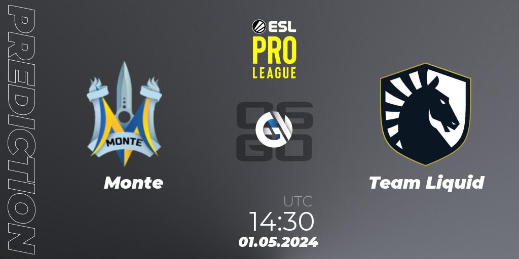 Monte - Team Liquid: прогноз. 01.05.2024 at 17:30, Counter-Strike (CS2), ESL Pro League Season 19