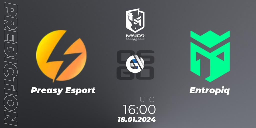 Preasy Esport - Entropiq: прогноз. 18.01.2024 at 16:00, Counter-Strike (CS2), PGL CS2 Major Copenhagen 2024: European Qualifier B
