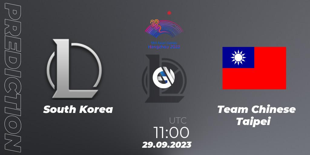 Korea Team - Team Chinese Taipei: прогноз. 29.09.2023 at 11:00, LoL, 2022 Asian Games