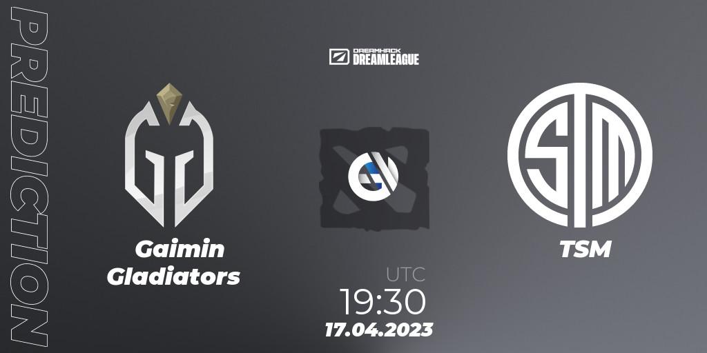 Gaimin Gladiators - TSM: прогноз. 17.04.2023 at 19:25, Dota 2, DreamLeague Season 19 - Group Stage 2