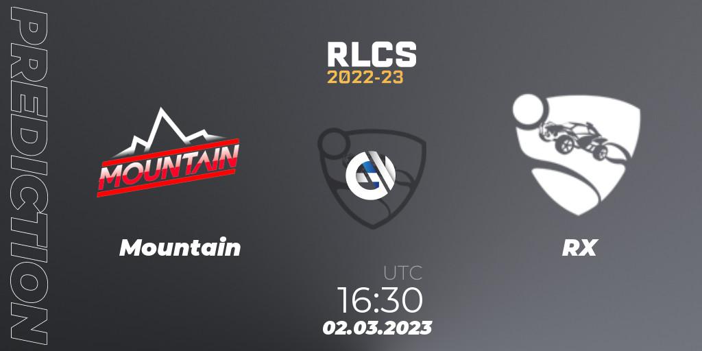 Mountain - RX: прогноз. 02.03.2023 at 16:30, Rocket League, RLCS 2022-23 - Winter: Middle East and North Africa Regional 3 - Winter Invitational