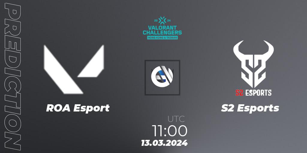 ROA - S2 Esports: прогноз. 13.03.2024 at 11:00, VALORANT, VALORANT Challengers Hong Kong and Taiwan 2024: Split 1