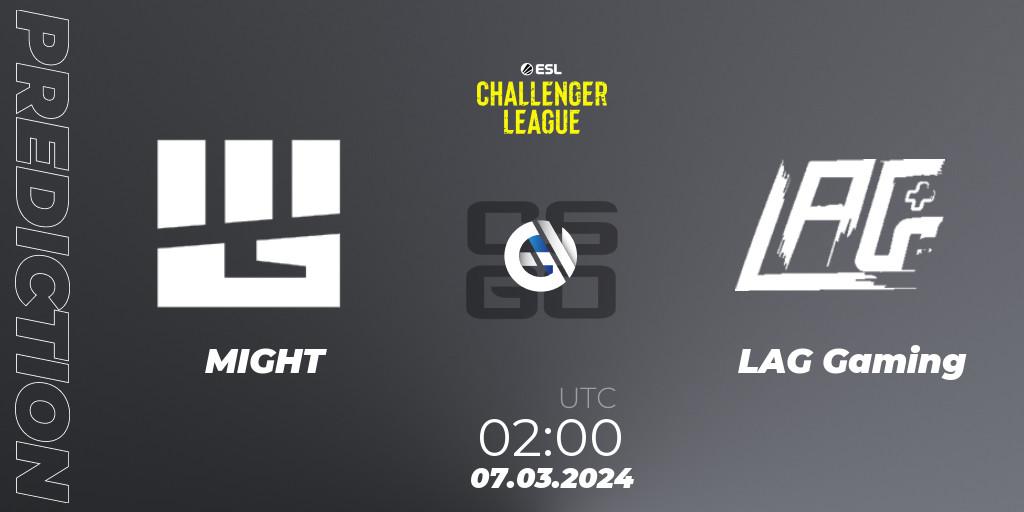 MIGHT - LAG Gaming: прогноз. 07.03.2024 at 02:00, Counter-Strike (CS2), ESL Challenger League Season 47: North America