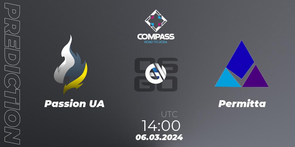 Passion UA - Permitta: прогноз. 06.03.2024 at 14:00, Counter-Strike (CS2), YaLLa Compass Spring 2024 Contenders