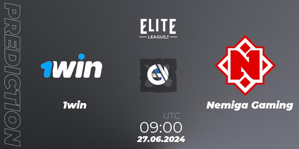 1win - Nemiga Gaming: прогноз. 27.06.2024 at 09:20, Dota 2, Elite League Season 2: Eastern Europe Closed Qualifier