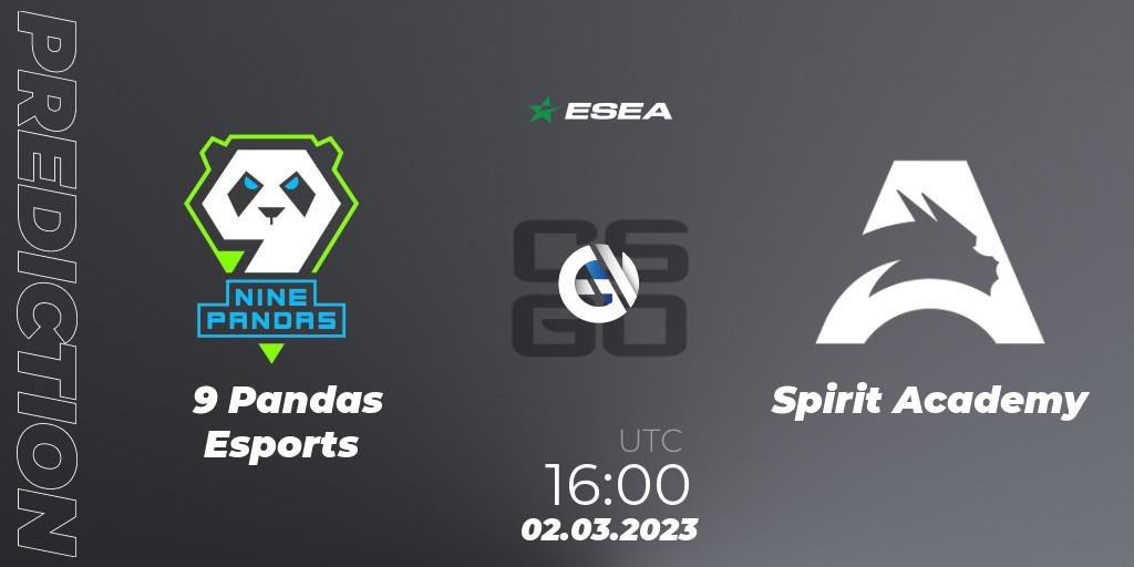 9 Pandas Esports - Spirit Academy: прогноз. 02.03.2023 at 16:00, Counter-Strike (CS2), ESEA Season 44: Advanced Division - Europe