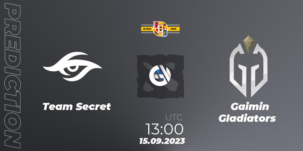 Team Secret - Gaimin Gladiators: прогноз. 15.09.2023 at 11:56, Dota 2, BetBoom Dacha