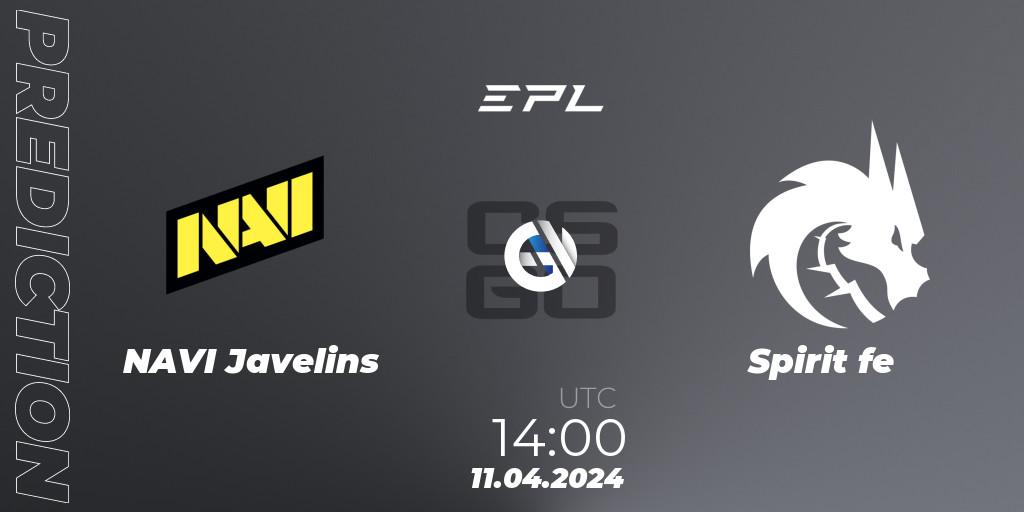 NAVI Javelins - Spirit fe: прогноз. 11.04.2024 at 14:00, Counter-Strike (CS2), European Pro League Female Season 1