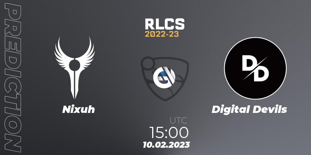 Nixuh - Digital Devils: прогноз. 10.02.2023 at 15:00, Rocket League, RLCS 2022-23 - Winter: Sub-Saharan Africa Regional 2 - Winter Cup