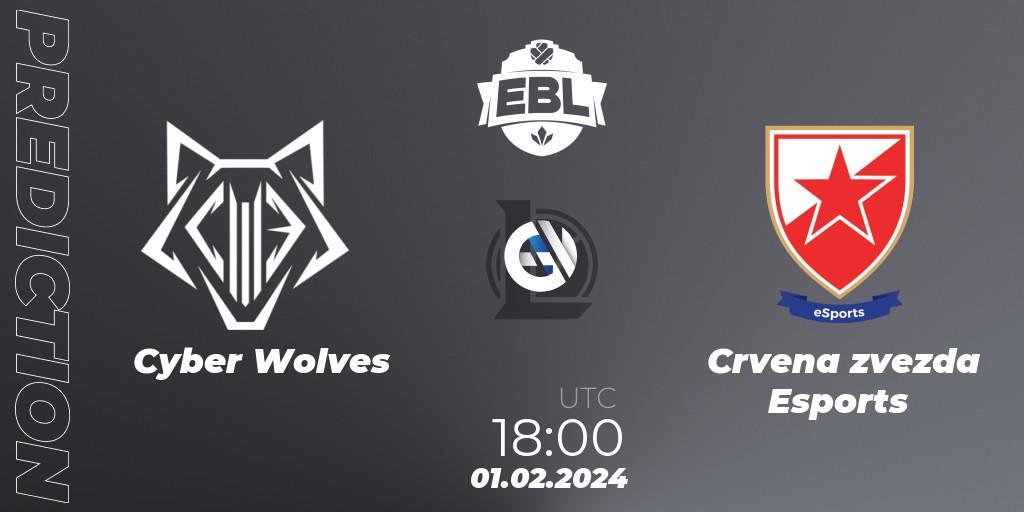 Cyber Wolves - Crvena zvezda Esports: прогноз. 01.02.2024 at 18:00, LoL, Esports Balkan League Season 14