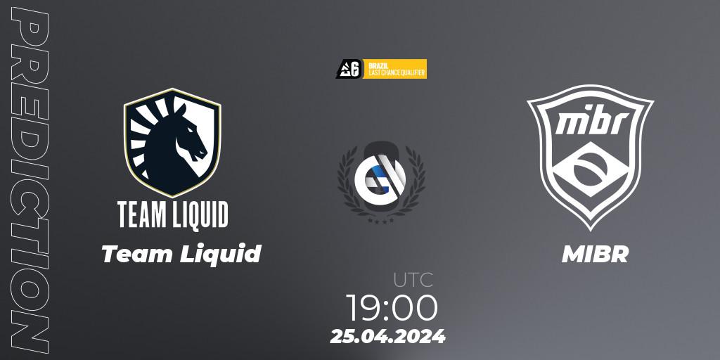 Team Liquid - MIBR: прогноз. 25.04.2024 at 19:00, Rainbow Six, Brazil League 2024 - Stage 1: Last Chance Qualifier