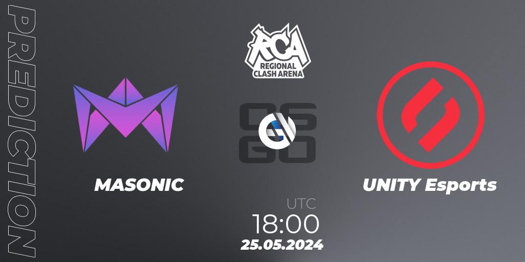 MASONIC - UNITY Esports: прогноз. 25.05.2024 at 18:00, Counter-Strike (CS2), Regional Clash Arena Europe: Closed Qualifier