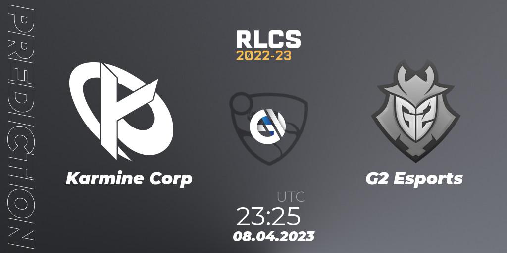 Karmine Corp - G2 Esports: прогноз. 08.04.2023 at 23:25, Rocket League, RLCS 2022-23 - Winter Split Major