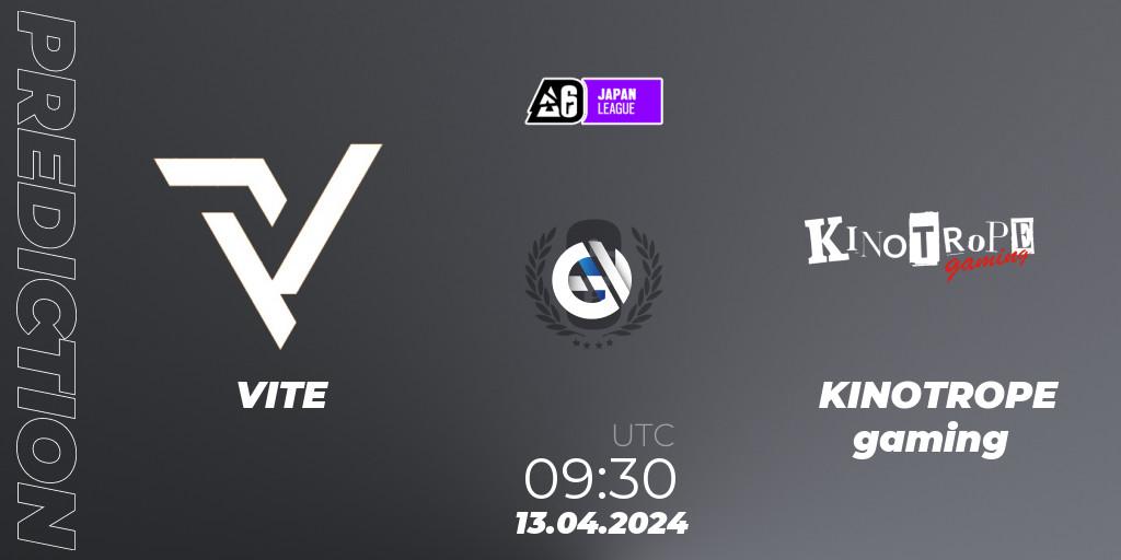 VITE - KINOTROPE gaming: прогноз. 13.04.2024 at 09:30, Rainbow Six, Japan League 2024 - Stage 1