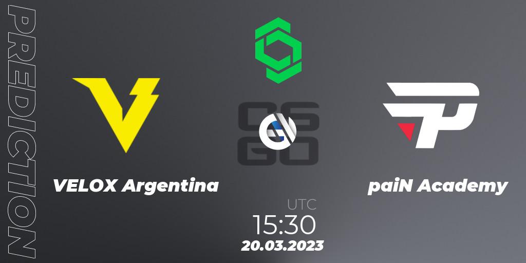 VELOX Argentina - paiN Academy: прогноз. 20.03.23, CS2 (CS:GO), CCT South America Series #6: Closed Qualifier