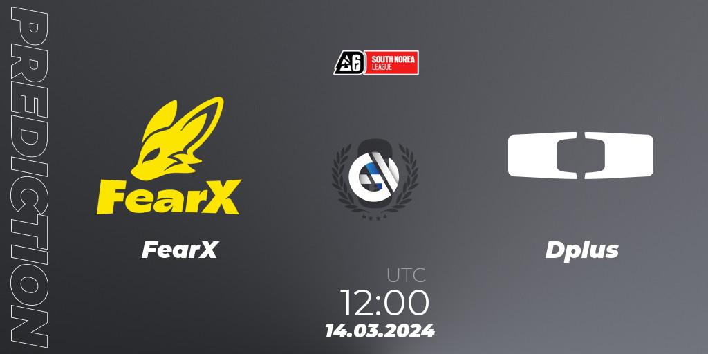 FearX - Dplus: прогноз. 14.03.2024 at 12:00, Rainbow Six, South Korea League 2024 - Stage 1