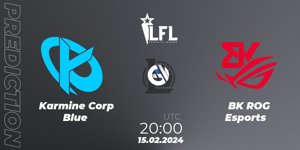Karmine Corp Blue - BK ROG Esports: прогноз. 15.02.24, LoL, LFL Spring 2024
