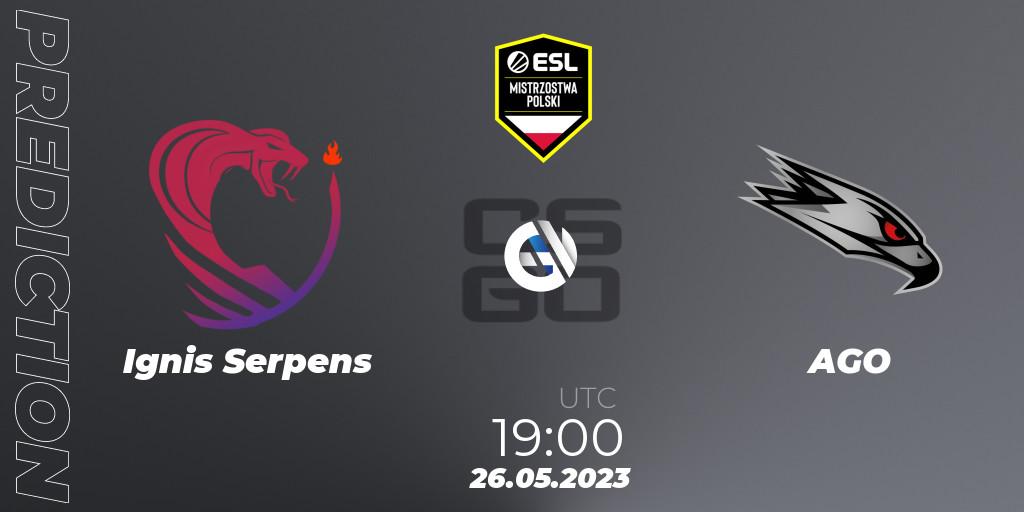 Ignis Serpens - AGO: прогноз. 26.05.2023 at 19:30, Counter-Strike (CS2), ESL Mistrzostwa Polski Spring 2023