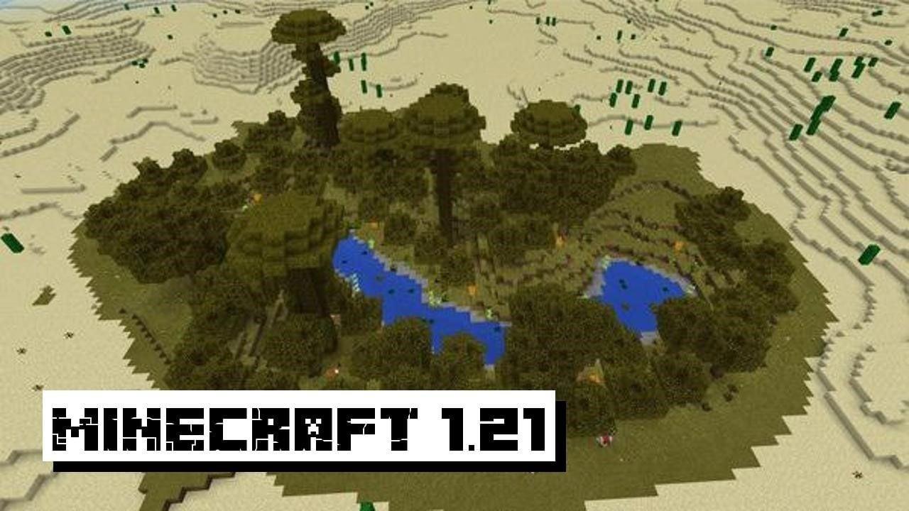 Скачайте Minecraft версии 1.21 и 1.21.0: наблюдайте песчаную бурю в пустыне, ищите оазис, кормите бананами обитателей джунглей и многое другое!
