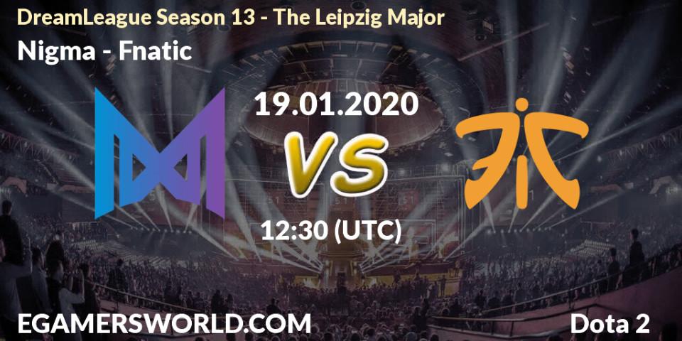 Nigma - Fnatic: прогноз. 19.01.20, Dota 2, DreamLeague Season 13 - The Leipzig Major