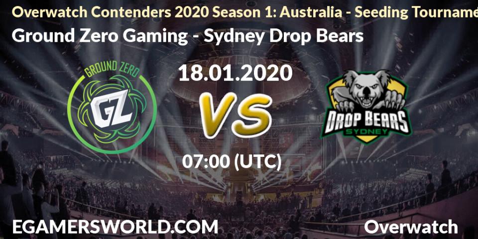 Ground Zero Gaming - Sydney Drop Bears: прогноз. 18.01.20, Overwatch, Overwatch Contenders 2020 Season 1: Australia - Seeding Tournament